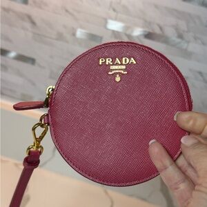 Prada Saffiano Leather Pink Wristlet